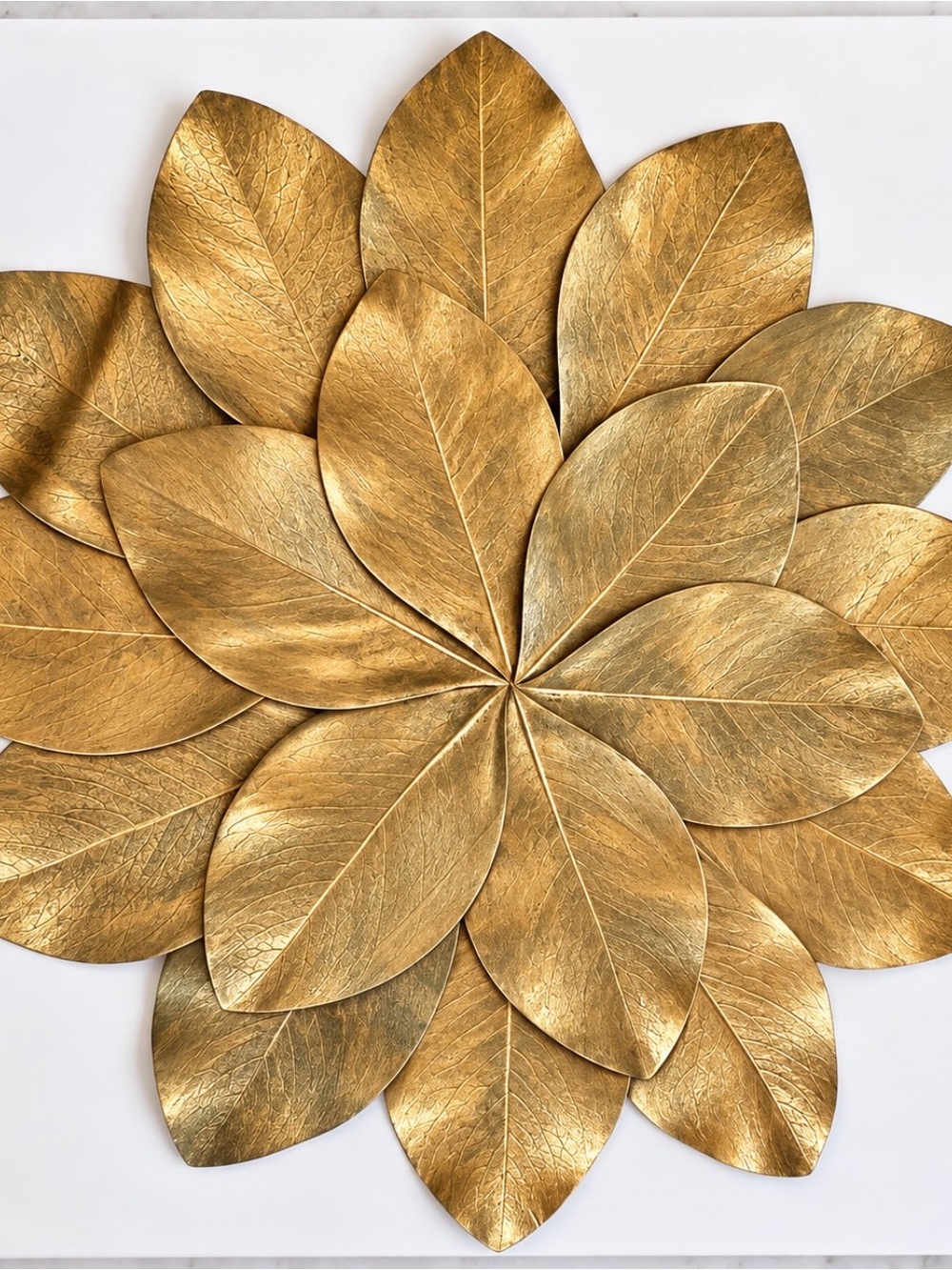 Gold Leaf Floral Wall Decor - Elegant Home Accent